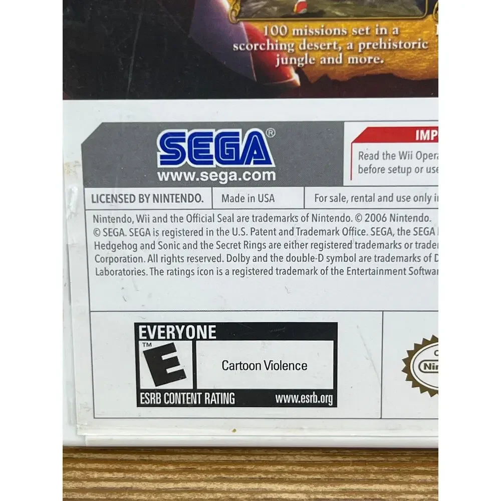 Sonic and the Secret Rings (Nintendo Wii) Complete CIB w/ Manual